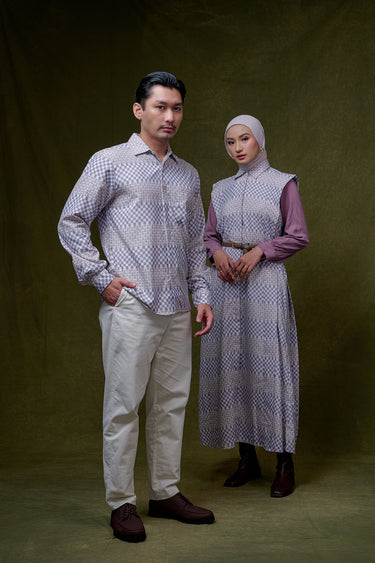 ZM Zaskia Mecca - Couple Set 1 Gamis Wanita & Kemeja Pria Lengan Panjang - Romansa Khatulistiwa - Edisi Widuri