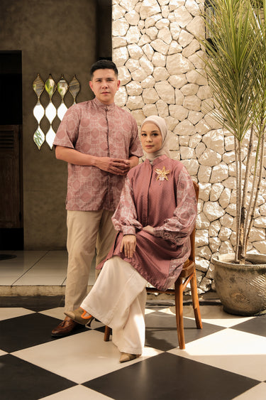 ZM Zaskia Mecca - Sarimbit Couple Set Copper - Teman Serumpun - Edisi Laos - Raya Collection Koleksi Lebaran Premium