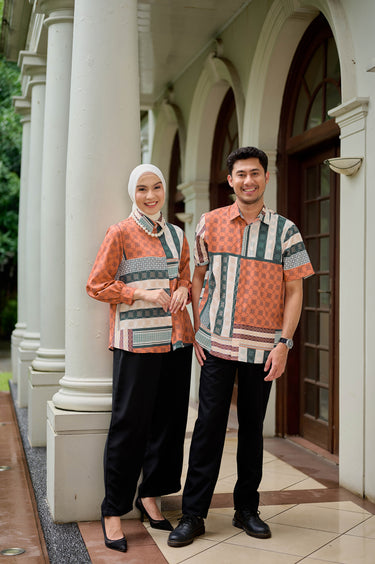 ZM Zaskia Mecca - Sarimbit Couple Set Carrot - Monogram Series - Raya Collection Koleksi Lebaran Premium