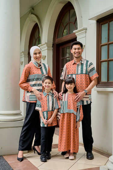 ZM Zaskia Mecca - Sarimbit Family Set Carrot - Monogram Series - Raya Collection Koleksi Lebaran Premium