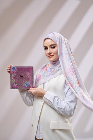 [INCLUDE PREMIUM HARD BOX] ZM Zaskia Mecca - Citra Primadona Series Ultra Silky Scarf - Hijab Premium Square Motif Kerudung Segi Empat