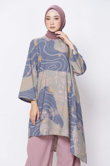 ZM Zaskia Mecca - Lovia Dark Grey Tunik - Jelita Indonesia - Edisi Rempah Maluku